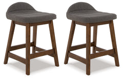Best Deals Furniture - Ashley Furniture - Lyncott Counter Height Bar Stool (Set of 2) - Counter Height Bar Stool (Set of 2) / Charcoal/Brown - D615-224X2
