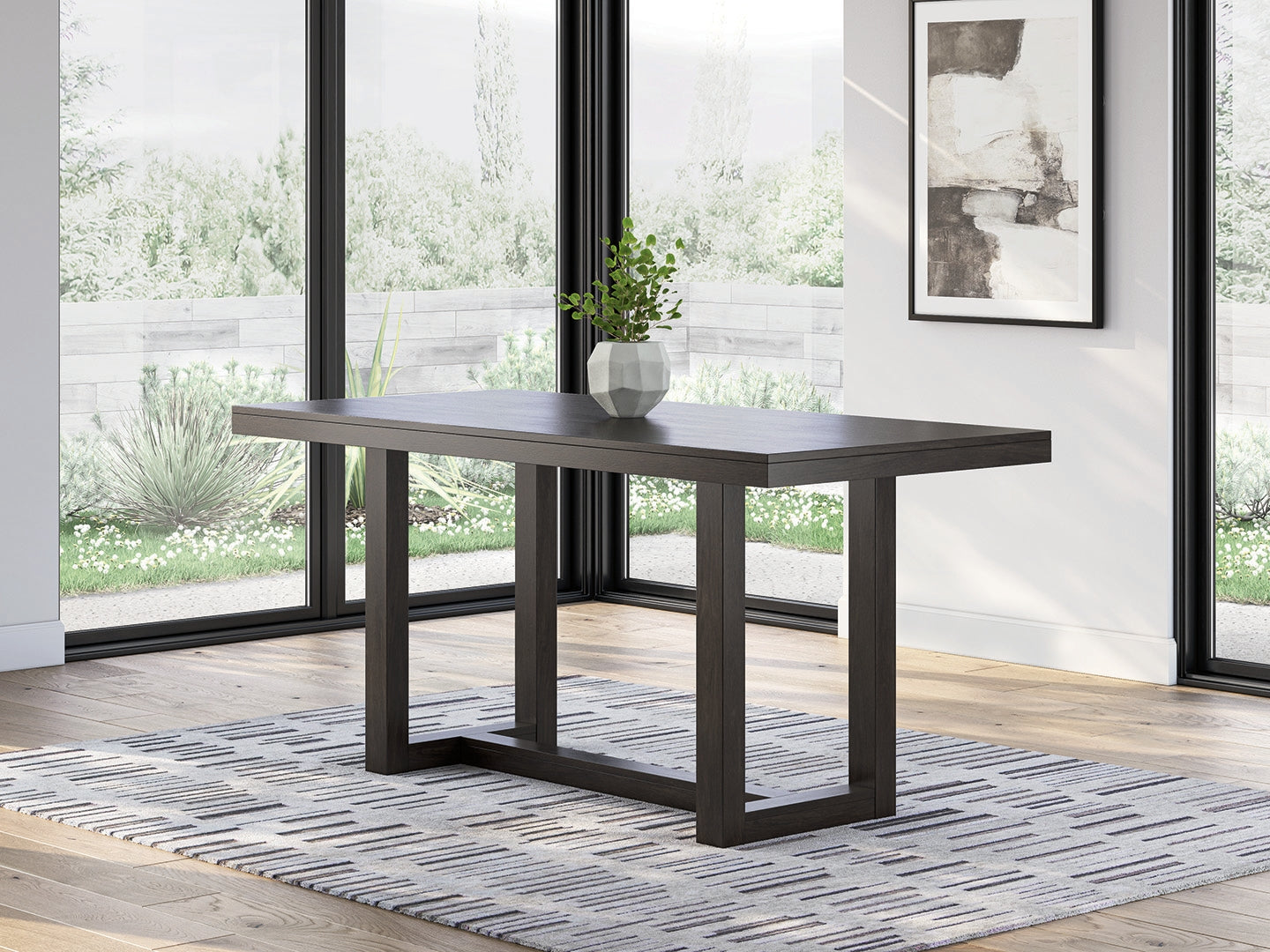 Best Deals Furniture - Ashley Furniture - Neymorton Dining Room - RECT Dining Room Counter Table / Dark Grayish Brown - D618-13
