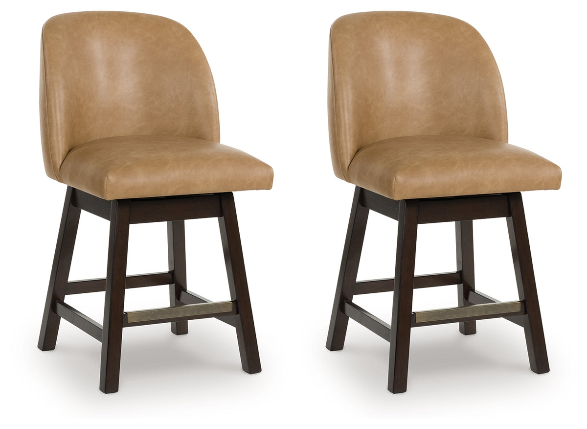 Best Deals Furniture - Ashley Furniture - Neymorton Counter Height Barstool (Set of 2) - Counter Height Barstool (Set of 2) / Dark Grayish Brown - D618-324X2