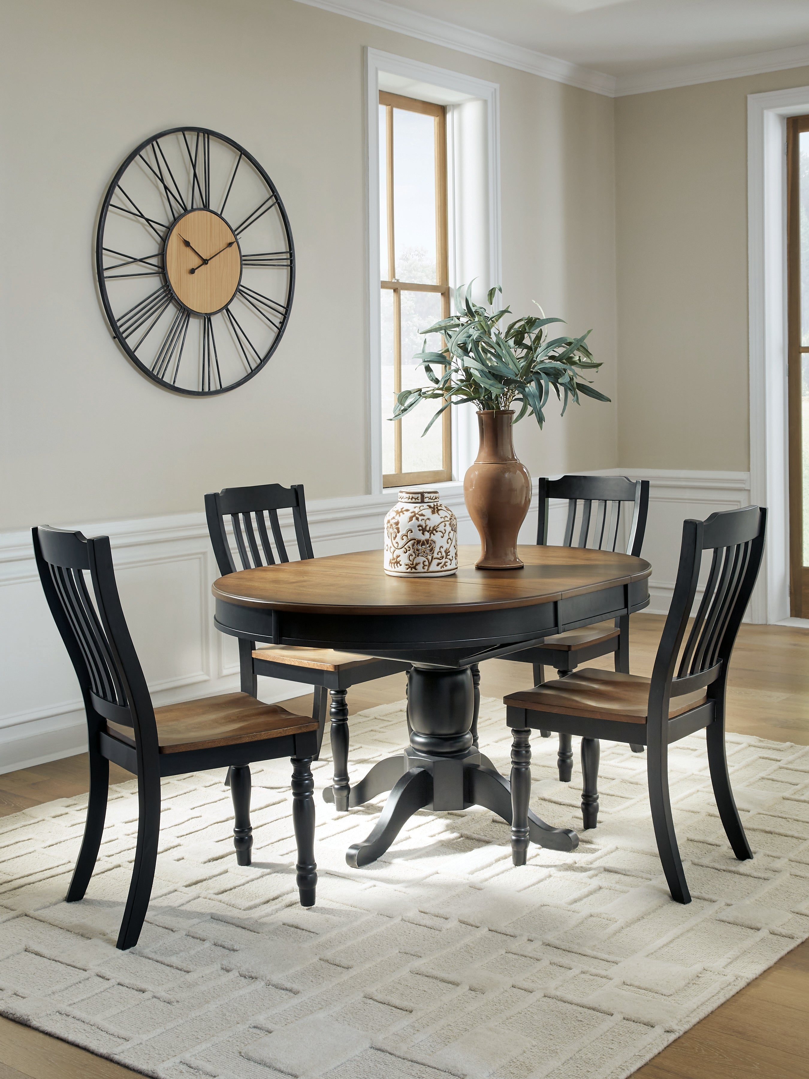 Best Deals Furniture - Ashley Furniture - Clorazi Extension Dining Table and 4 Chairs - Extension Dining Table and 4 Chairs - PCD619D2