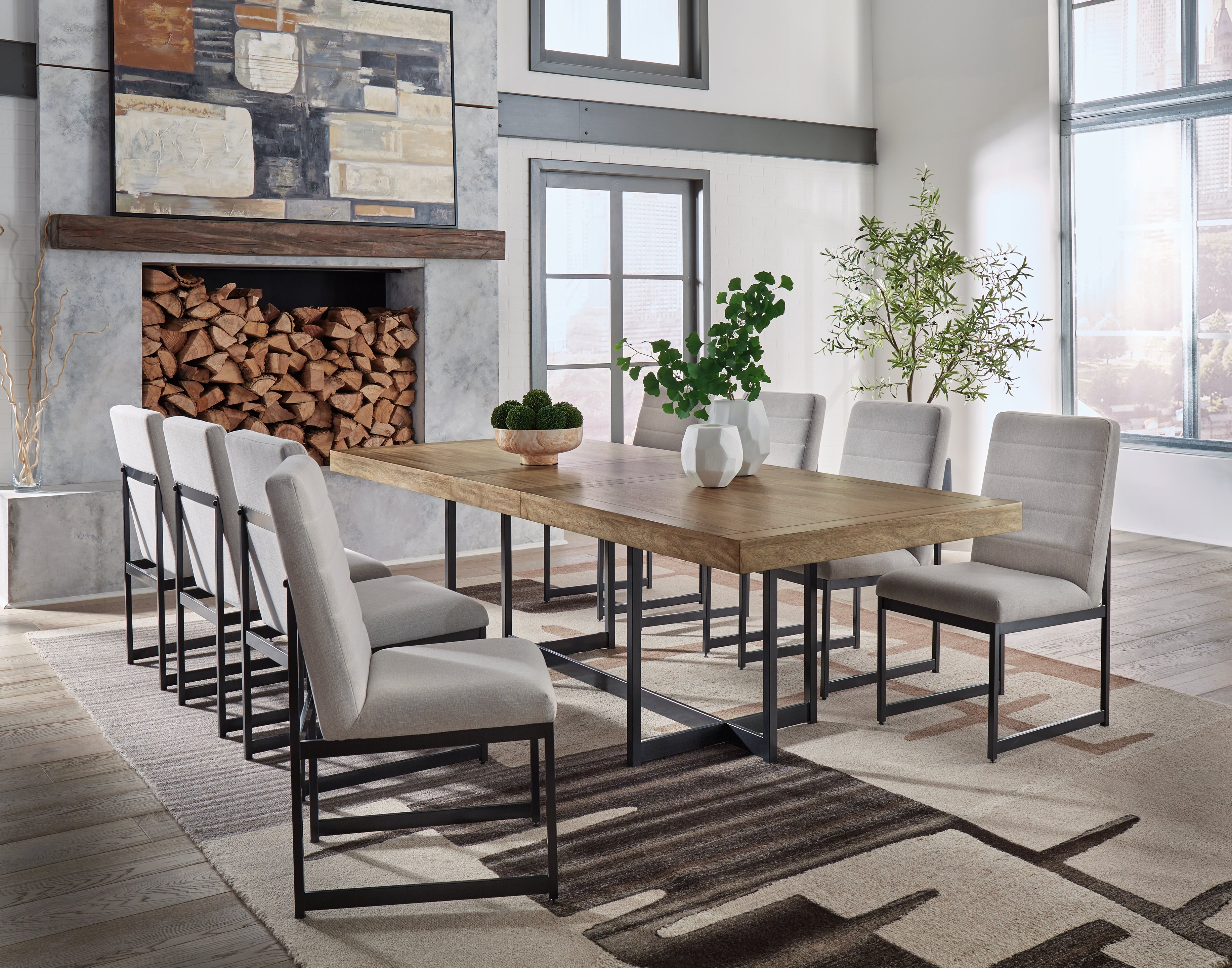 Best Deals Furniture - Ashley Furniture - Tomtyn Extension Dining Table and 8 Chairs - Extension Dining Table and 8 Chairs - D622D3