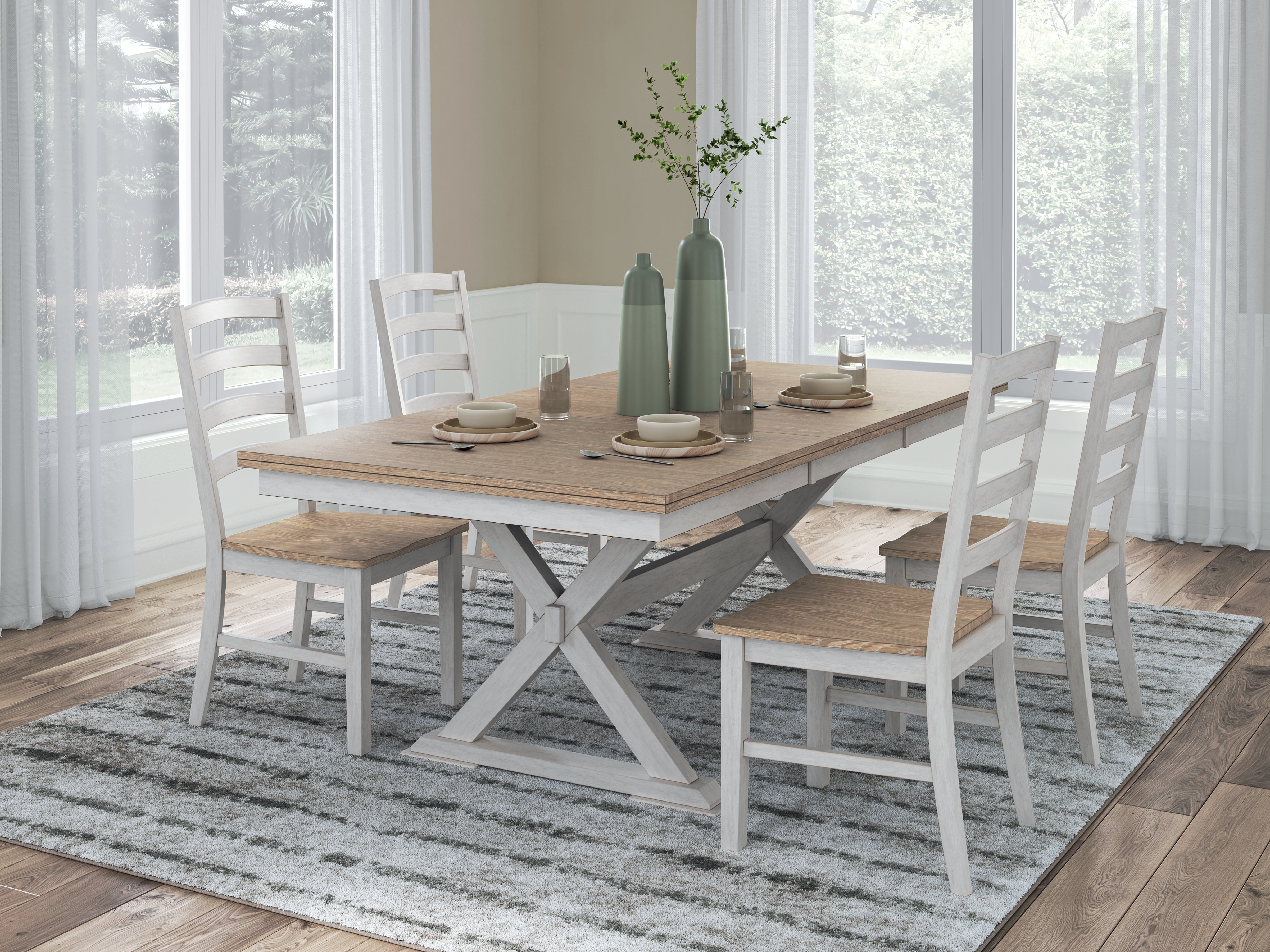 Best Deals Furniture - Ashley Furniture - Purlaney Extension Dining Table and 4 Chairs - Extension Dining Table and 4 Chairs - PCD627D1