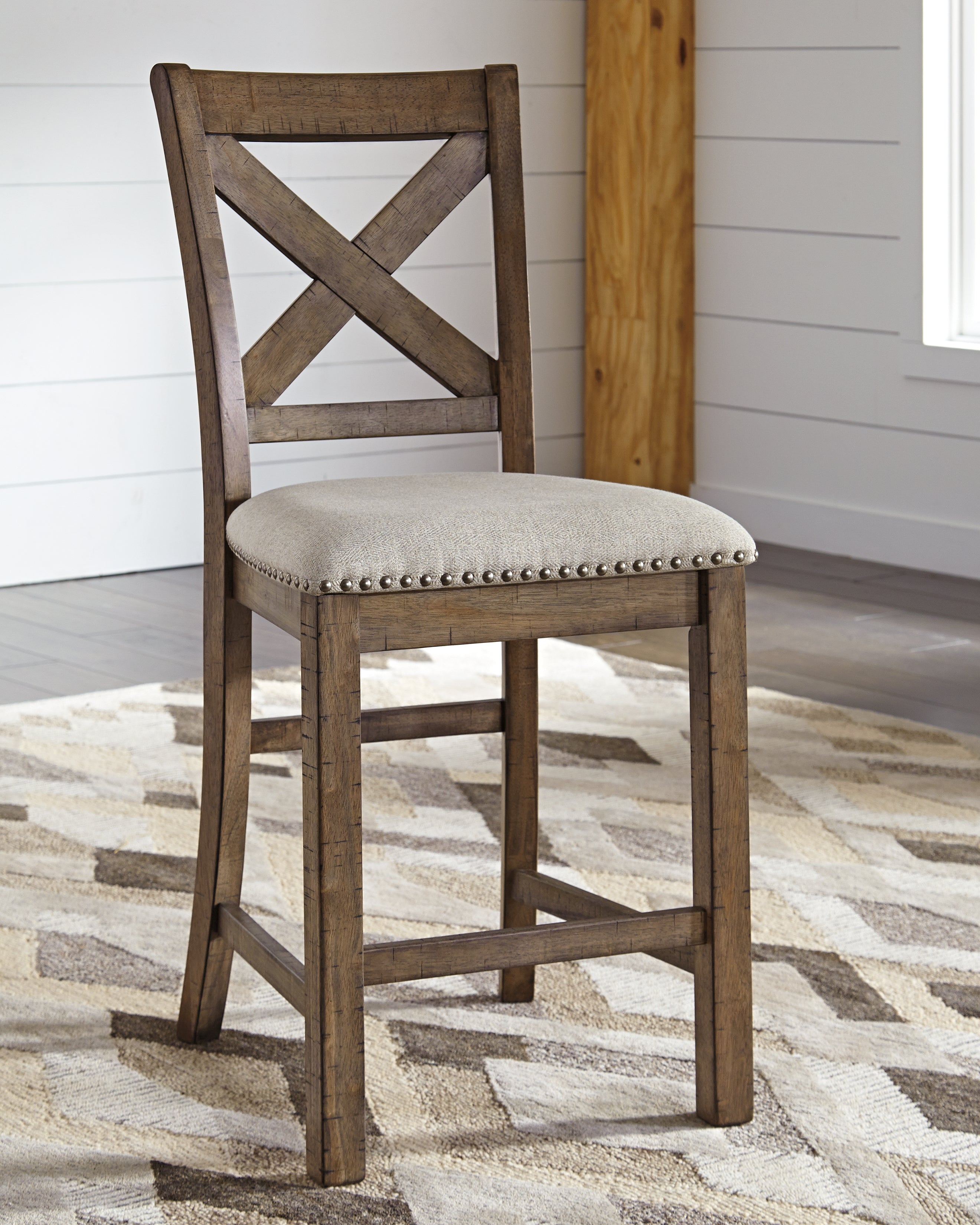 Moriville Counter Height Extension Table and 8 Barstools