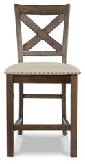 Moriville Counter Height Extension Table and 8 Barstools