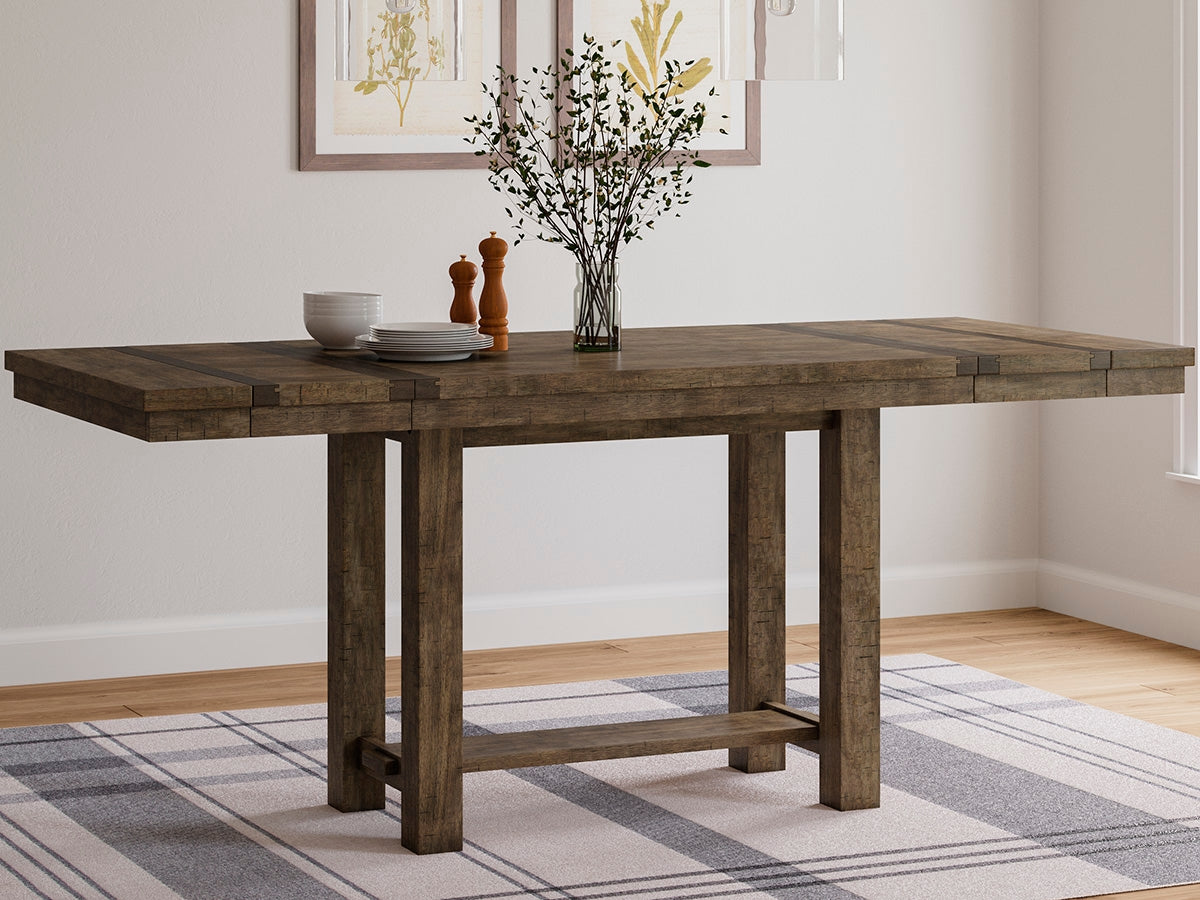 Moriville Counter Height Extension Table and 8 Barstools