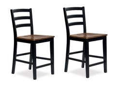 Best Deals Furniture - Ashley Furniture - Wildenauer Counter Height Barstool (Set of 2) - Counter Height Barstool (Set of 2) / Brown/Black - D634-124X2