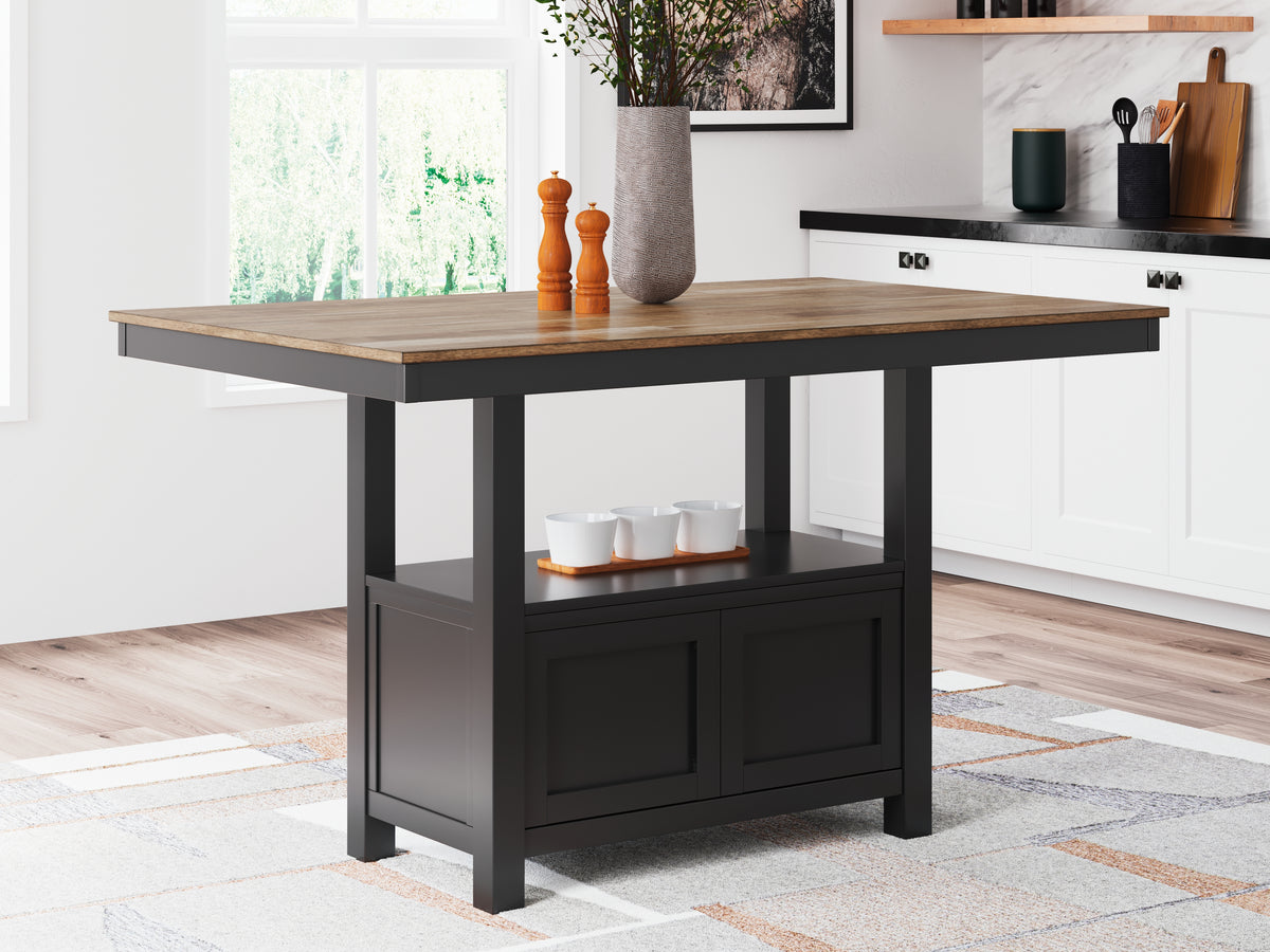 Best Deals Furniture - Ashley Furniture - Wildenauer Counter Height Dining Table - RECT Dining Room Counter Table / Brown/Black - D634-13