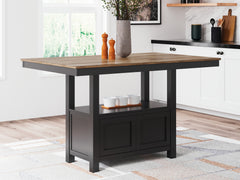 Best Deals Furniture - Ashley Furniture - Wildenauer Counter Height Dining Table - RECT Dining Room Counter Table / Brown/Black - D634-13