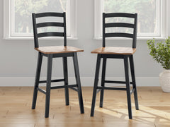 Best Deals Furniture - Ashley Furniture - Wildenauer Bar Height Barstool (Set of 2) - Bar Height Barstool (Set of 2) / Brown/Black - D634-230X2
