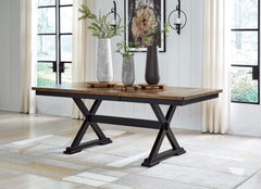 Best Deals Furniture - Ashley Furniture - Wildenauer Dining Extension Table - RECT Dining Room EXT Table / Brown/Black - D634-35