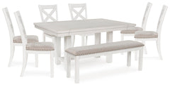 Best Deals Furniture - Ashley Furniture - Robbinsdale Dining Table, 6 Chairs and Bench - Dining Table, 6 Chairs and Bench - D642D11