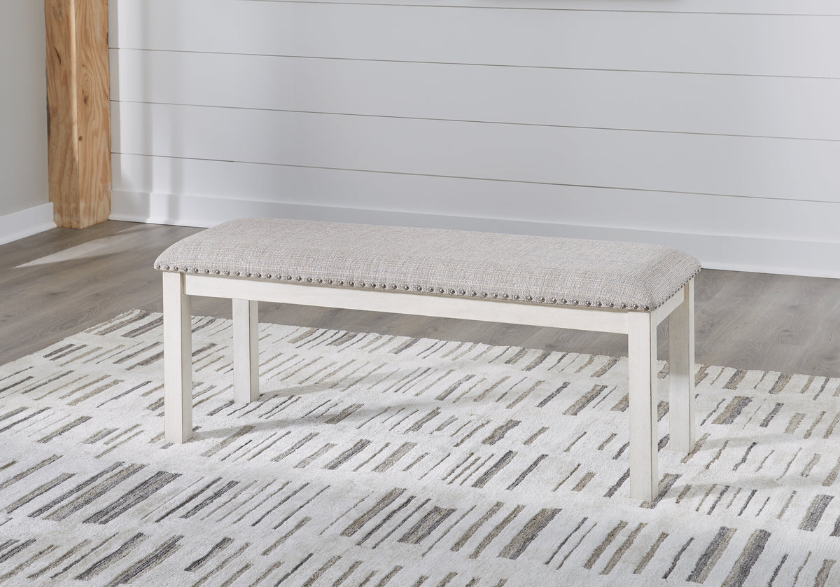 Best Deals Furniture - Ashley Furniture - Robbinsdale 48" Dining Bench - Large UPH Dining Room Bench / Antique White / 48"W x 17"D x 20"H - D642-00