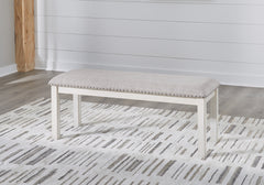 Best Deals Furniture - Ashley Furniture - Robbinsdale 48" Dining Bench - Large UPH Dining Room Bench / Antique White / 48"W x 17"D x 20"H - D642-00