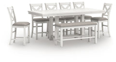 Best Deals Furniture - Ashley Furniture - Robbinsdale Counter Height Extension Dining Table, 6 Barstools and Bench - Counter Height Extension Dining Table, 6 Barstools and Bench - D642D10