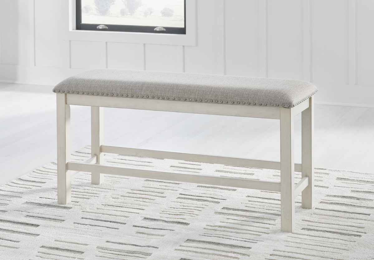 Best Deals Furniture - Ashley Furniture - Robbinsdale 49" Counter Height Dining Bench - DBL Counter UPH Bench (1/CN) / Antique White / 50"W x 17"D x 24"H - D642-09