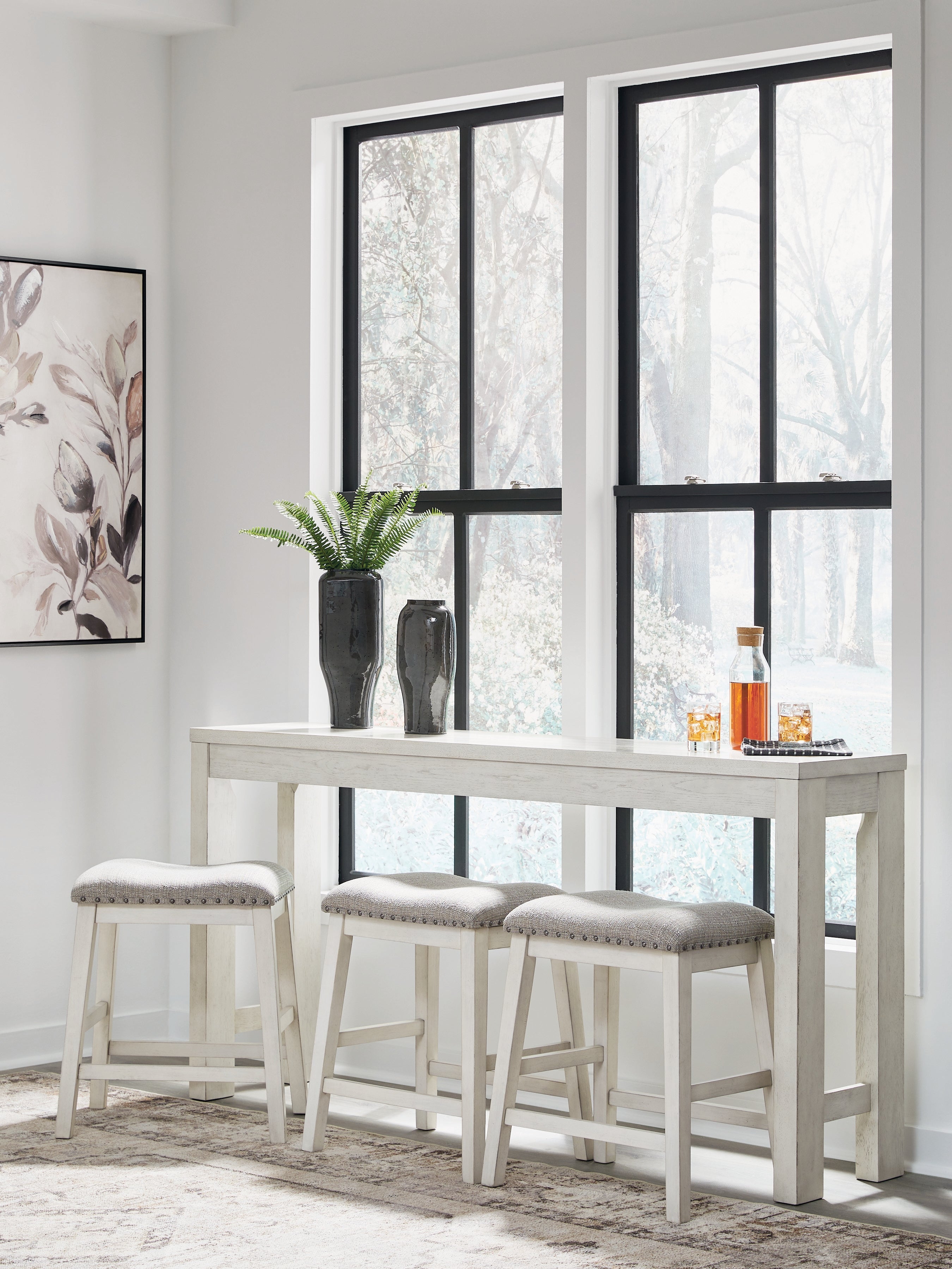 Best Deals Furniture - Ashley Furniture - Robbinsdale Counter Height Dining Table and 3 Barstools Set - RECT DRM Counter TBL Set(4/CN) - D642-113
