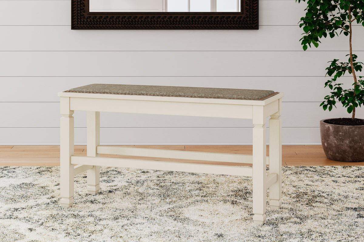 Best Deals Furniture - Ashley Furniture - Bolanburg Counter Height Dining Bench - DBL Counter UPH Bench (1/CN) / Two-tone / 42"W x 15"D x 24"H - D647-09