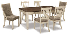 Best Deals Furniture - Ashley Furniture - Bolanburg Dining Table with 6 Chairs - Dining Table with 6 Chairs / Antique White - D647D3