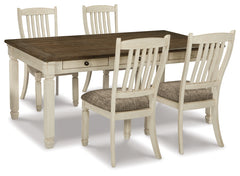 Best Deals Furniture - Ashley Furniture - Bolanburg Dining Table with 4 Chairs - Dining Table with 4 Chairs / Two-tone - D647D1