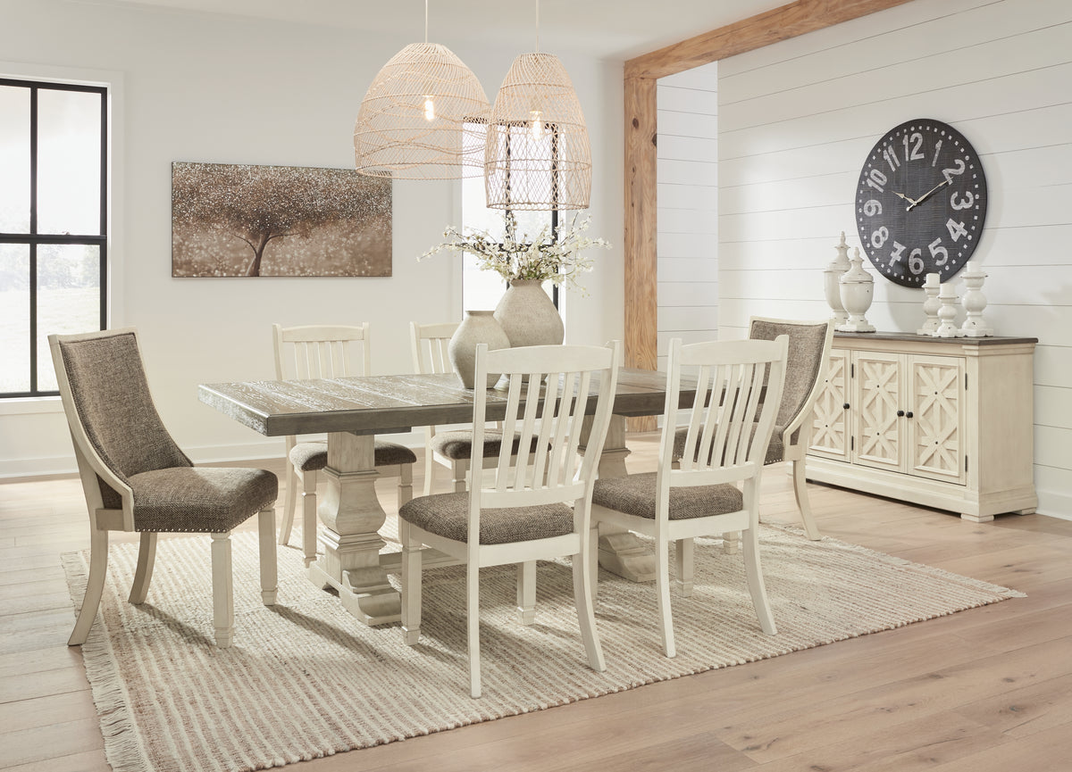 Best Deals Furniture - Ashley Furniture - Bolanburg Extension Dining Table - Extension Dining Table / Antique White - D647D17
