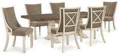 Best Deals Furniture - Ashley Furniture - Bolanburg Dining Table and 6 Chairs - Dining Table and 6 Chairs / Antique White - D647D36