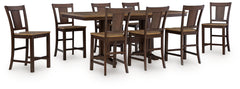 Rylandeen Counter Height Extension Dining Table and 8 Barstools