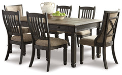 Best Deals Furniture - Ashley Furniture - Tyler Creek Dining Table with 6 Chairs - Dining Table with 6 Chairs / Black/Gray - D736D7