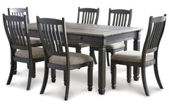 Best Deals Furniture - Ashley Furniture - Tyler Creek Dining Table and 6 Chairs - Dining Table and 6 Chairs / Black/Grayish Brown - D736D4