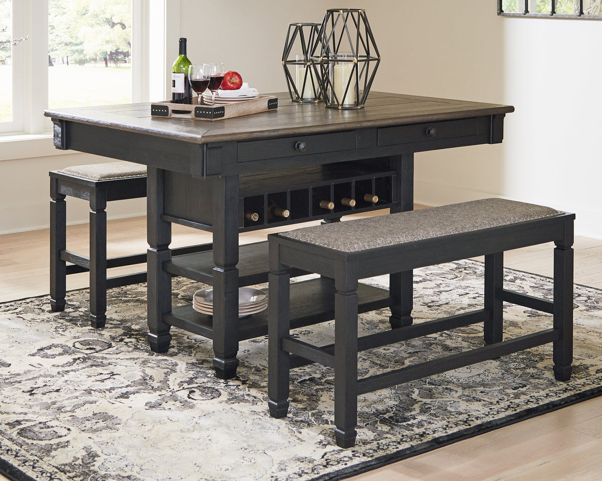 Best Deals Furniture - Ashley Furniture - Tyler Creek Counter Height Dining Table - RECT Dining Room Counter Table / Black/Gray - D736-32