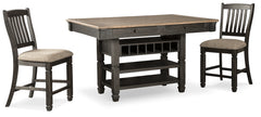 Best Deals Furniture - Ashley Furniture - Tyler Creek Counter Height Dining Table and 2 Barstools - Counter Height Dining Table and 2 Barstools / Black/Gray - D736D14
