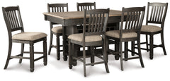 Best Deals Furniture - Ashley Furniture - Tyler Creek Counter Height Dining Table and 6 Barstools - Counter Height Dining Table and 6 Barstools / Black/Gray - D736D5