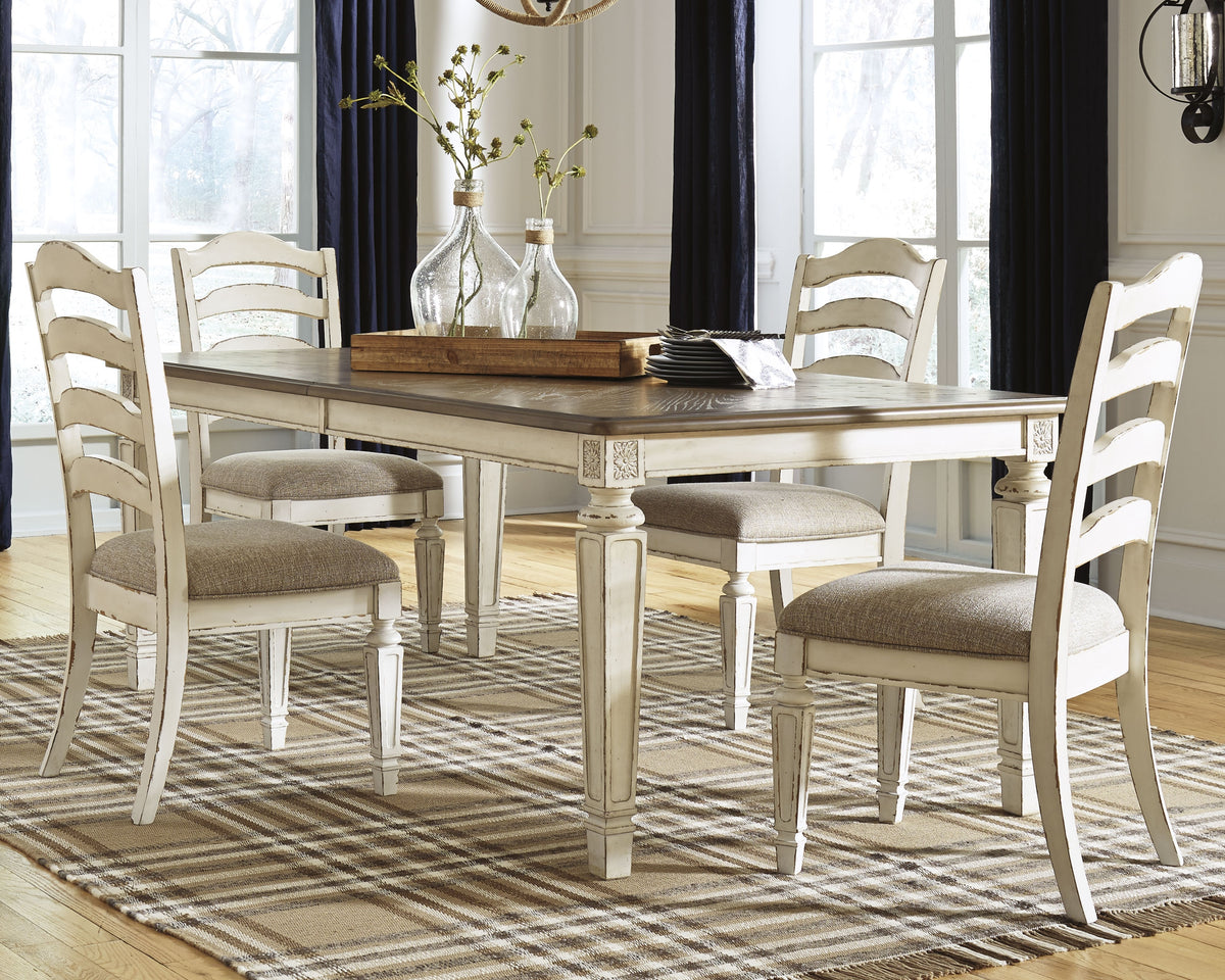 Best Deals Furniture - Ashley Furniture - Realyn Extension Dining Table and 4 Chairs - Extension Dining Table and 4 Chairs - D743D3