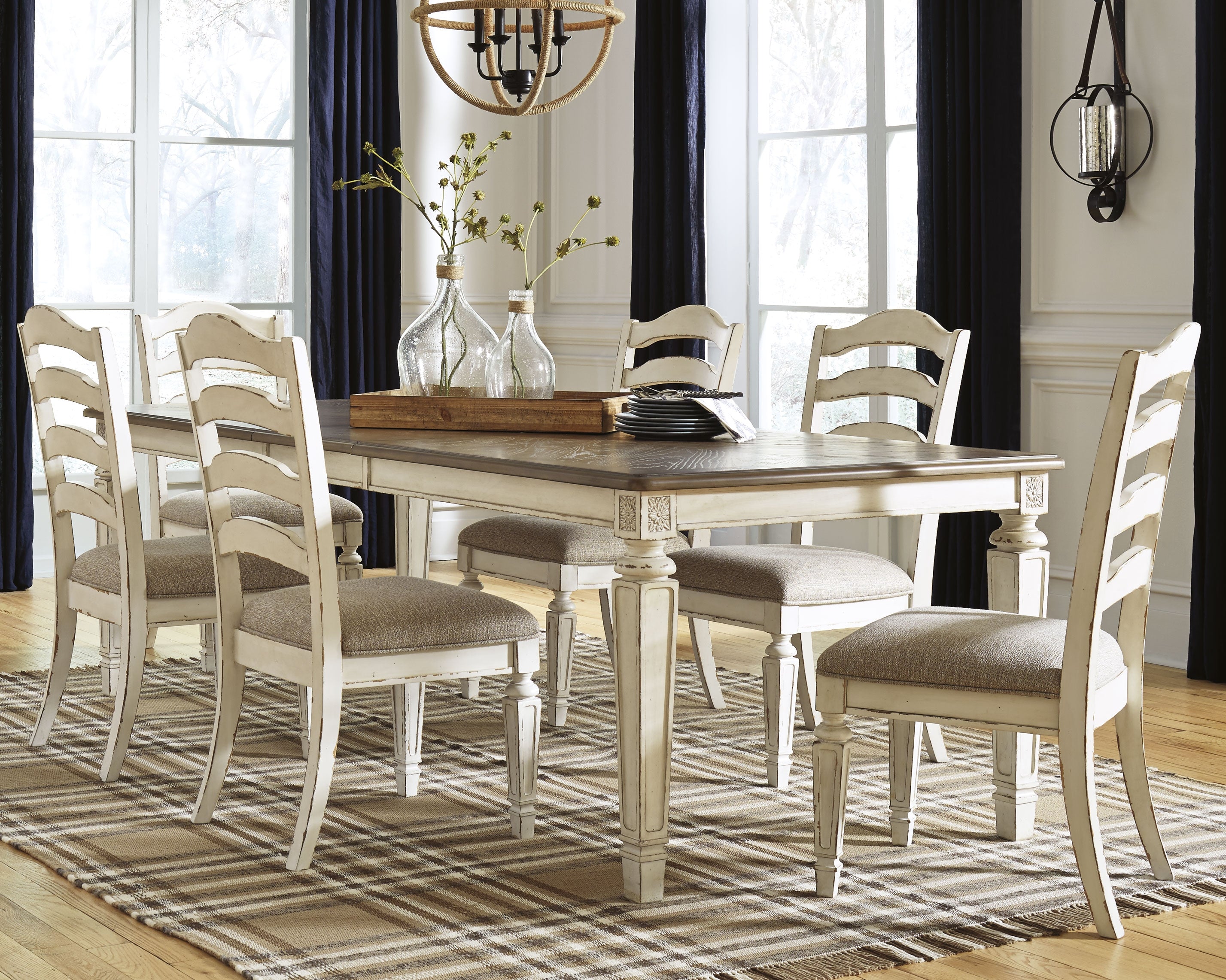 Best Deals Furniture - Ashley Furniture - Realyn Extension Dining Table and 6 Chairs - Extension Dining Table and 6 Chairs - D743D4
