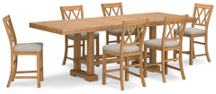Havonplane Counter Height Extension Dining Table and 6 Barstools