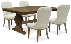 Best Deals Furniture - Ashley Furniture - Sturlayne Dining Table and 4 Chairs - Dining Table and 4 Chairs / Brown - D787D2