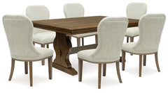 Best Deals Furniture - Ashley Furniture - Sturlayne Dining Table and 6 Chairs - Dining Table and 6 Chairs / Brown - D787D5