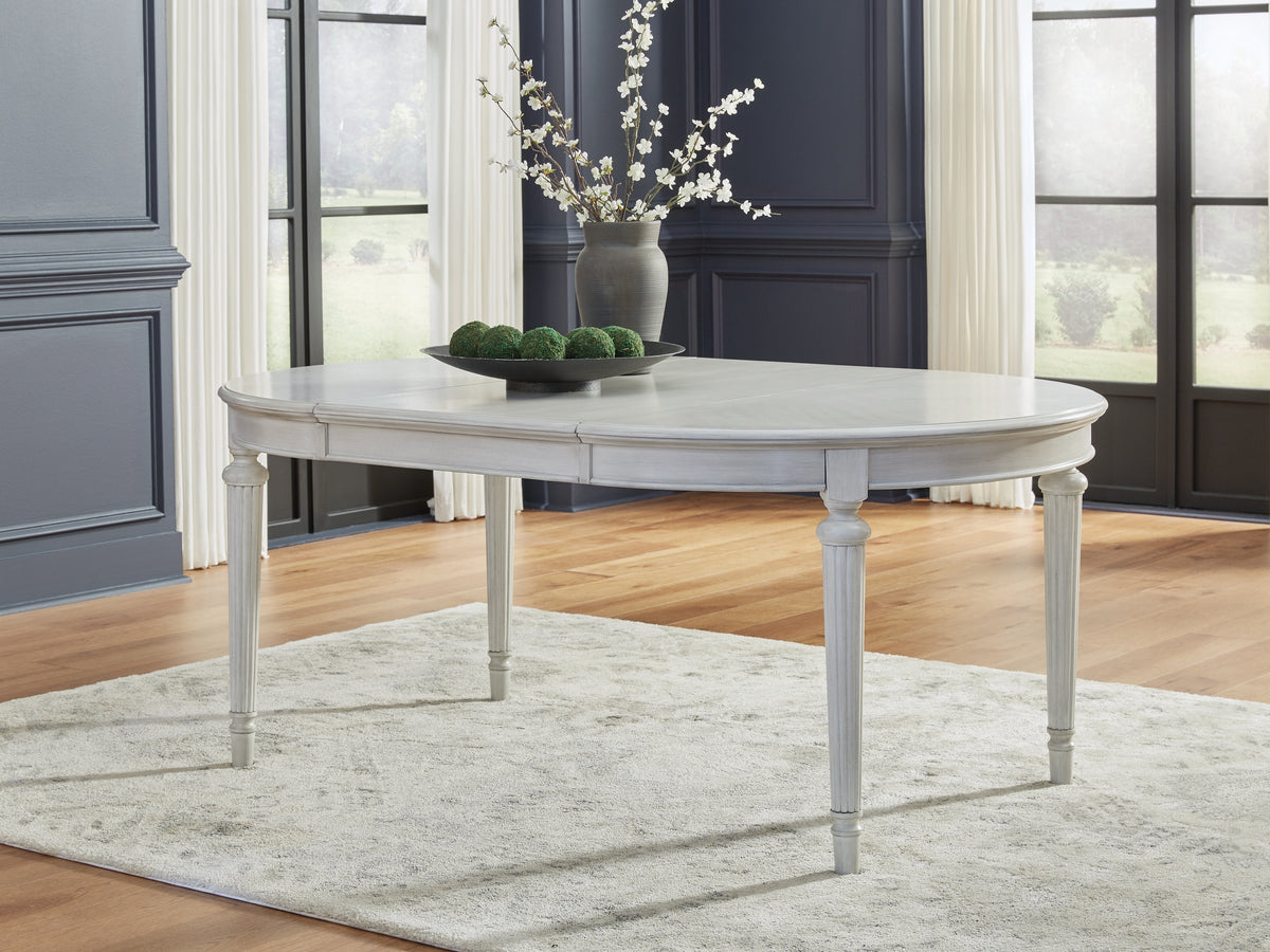 Best Deals Furniture - Ashley Furniture - Montelaine Dining Extension Table - Oval Dining Room EXT Table / Antique White - D795-35
