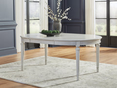 Best Deals Furniture - Ashley Furniture - Montelaine Dining Extension Table - Oval Dining Room EXT Table / Antique White - D795-35