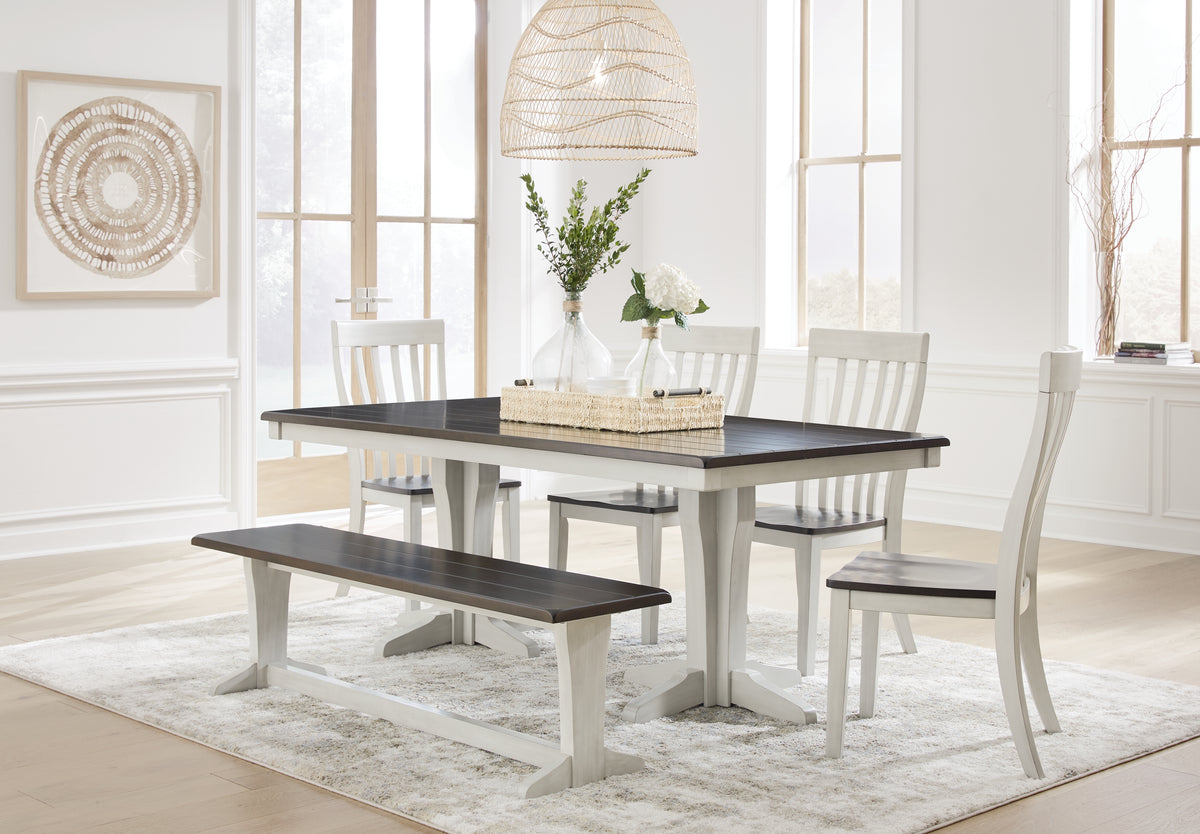 Best Deals Furniture - Ashley Furniture - Darborn Dining Table, 4 Chairs and Bench - Dining Table, 4 Chairs and Bench - D796D2