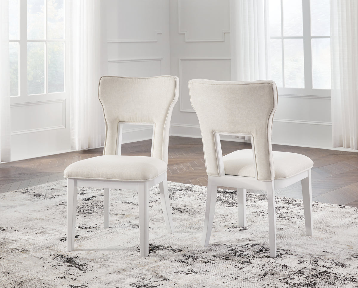 Best Deals Furniture - Ashley Furniture - Chalanna Dining Chair (Set of 2) - Dining Chair (Set of 2) / White - D822-01X2