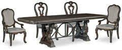 Best Deals Furniture - Ashley Furniture - Maylee Dining Table and 4 Chairs - Dining Table and 4 Chairs / Dark Brown - D947D10