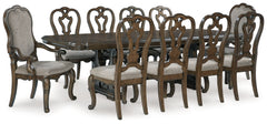 Best Deals Furniture - Ashley Furniture - Maylee Dining Table and 10 Chairs - Dining Table and 10 Chairs / Dark Brown - D947D14