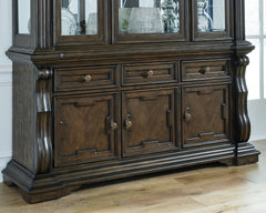 Best Deals Furniture - Ashley Furniture - Maylee Dining Buffet - Dining Room Buffet / Dark Brown - D947-80
