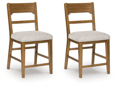 Best Deals Furniture - Ashley Furniture - Cabalynn Counter Height Barstool (Set of 2) - Counter Height Barstool (Set of 2) / Light Brown - D974-224X2