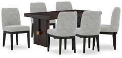 Best Deals Furniture - Ashley Furniture - Burkhaus Dining Table and 6 Chairs - Dining Table and 6 Chairs / Dark Brown - D984D8