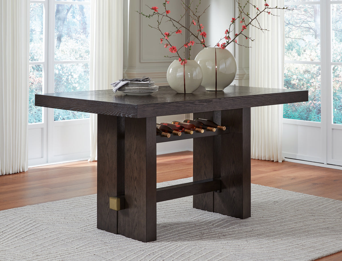 Best Deals Furniture - Ashley Furniture - Burkhaus Counter Height Dining Table - RECT Dining Room Counter Table / Dark Brown - D984-32