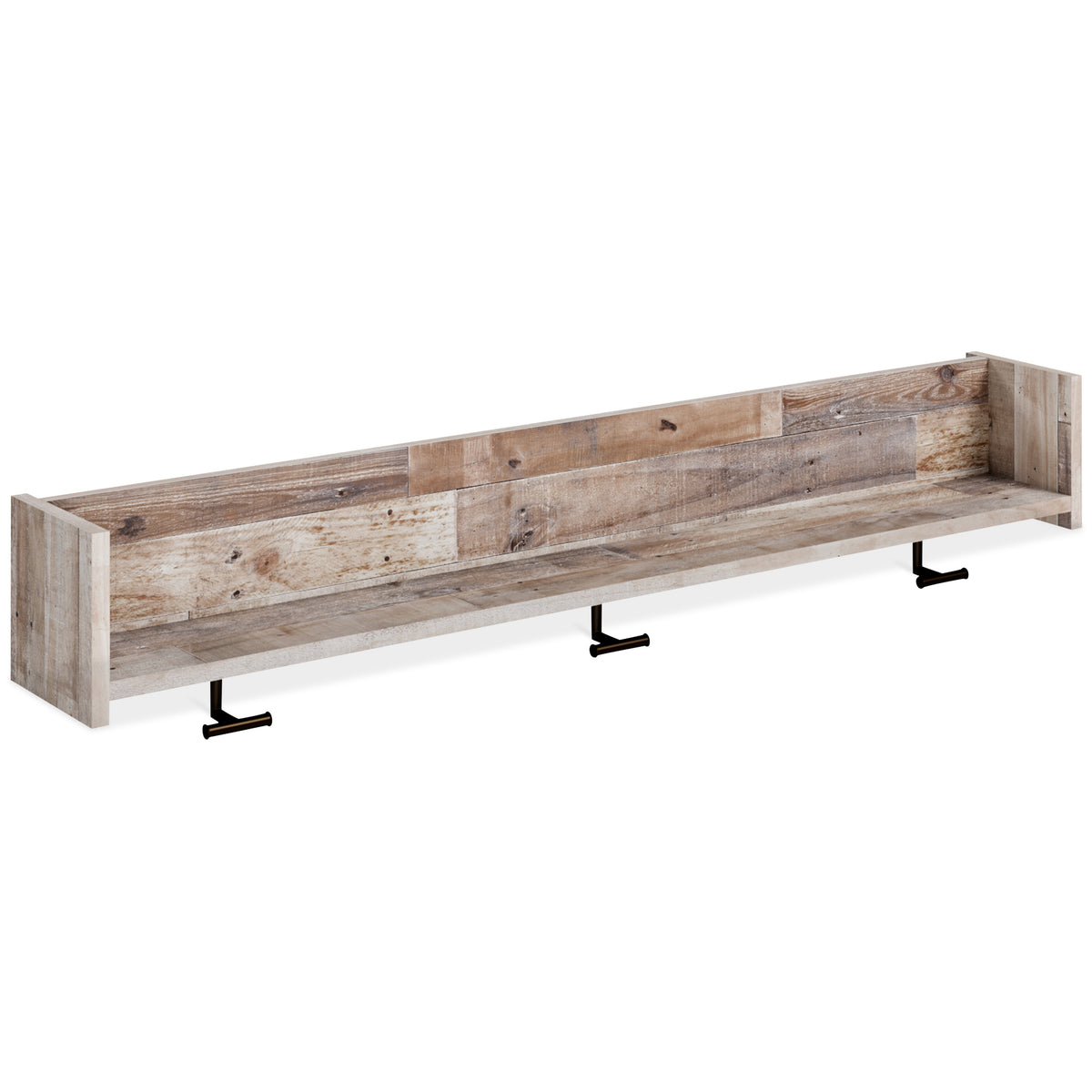 Best Deals Furniture - Ashley Furniture - Neilsville Wall Mounted Coat Rack with Shelf - Wall Mounted Coat Rack w/Shelf / Whitewash - EA2320-151