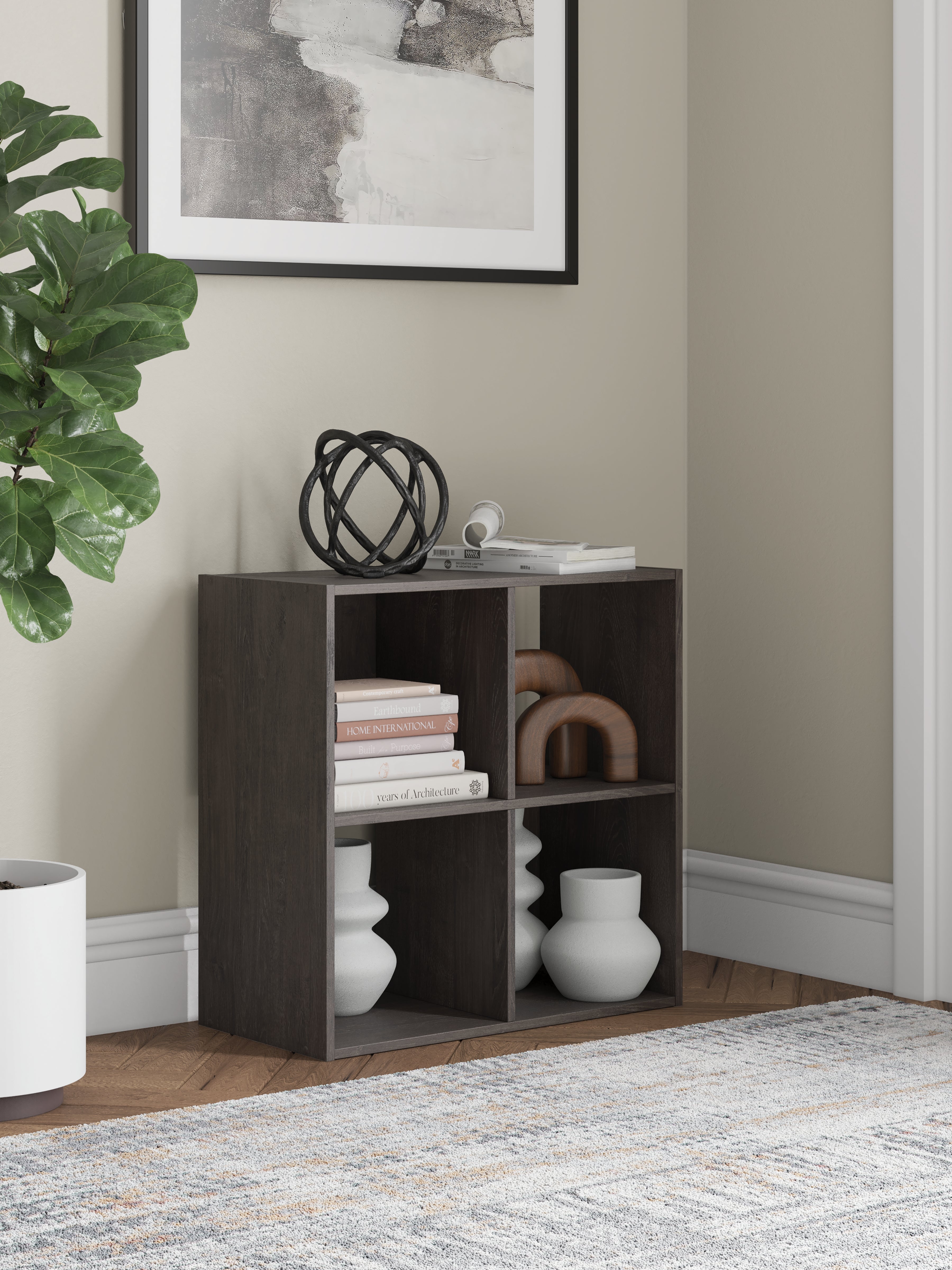 Best Deals Furniture - Ashley Furniture - Piperton Four Cube Organizer - Four Cube Organizer / Charcoal - EA5514-2X2
