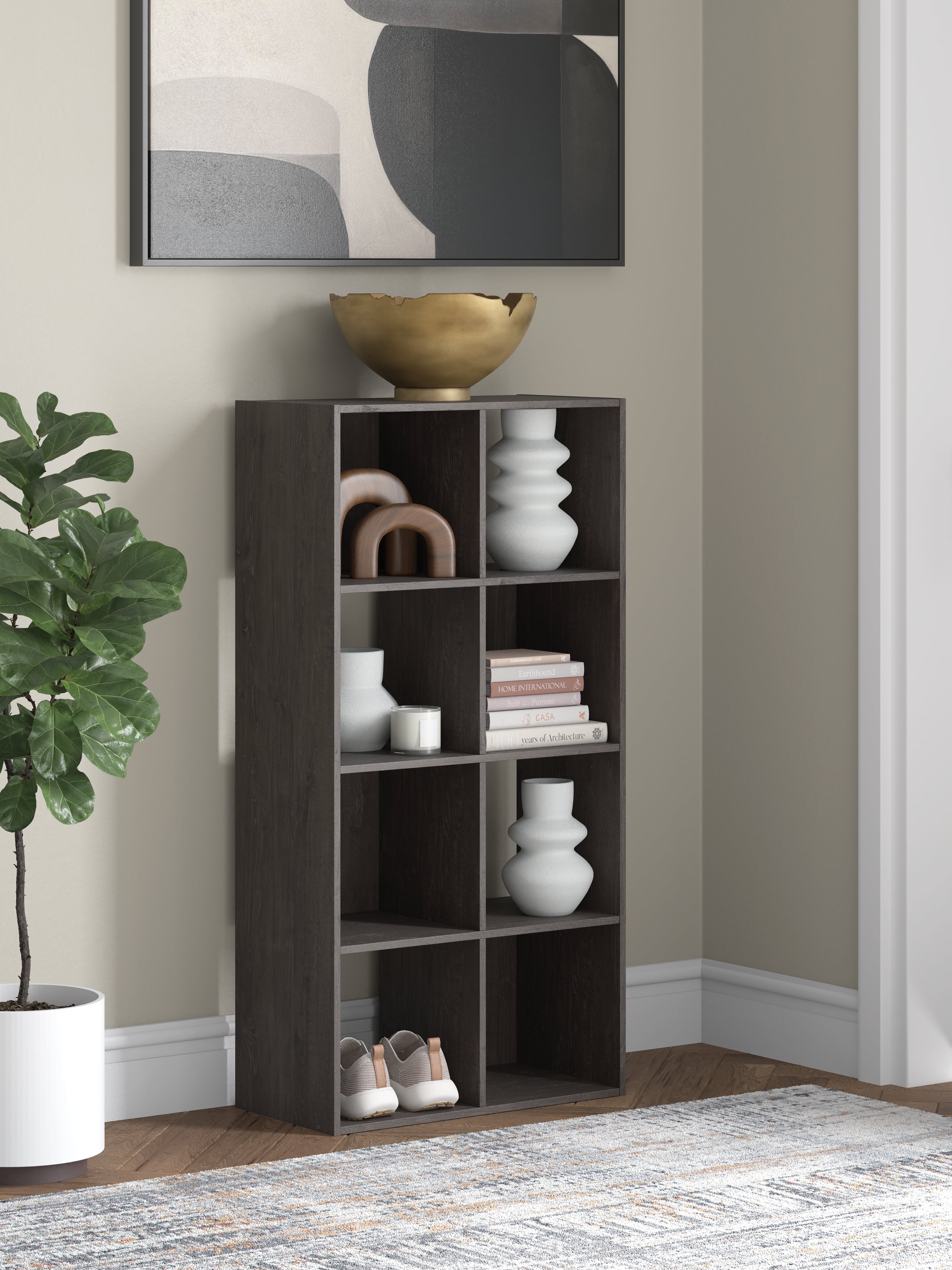 Best Deals Furniture - Ashley Furniture - Piperton Eight Cube Organizer - Eight Cube Organizer / Charcoal - EA5514-4X2