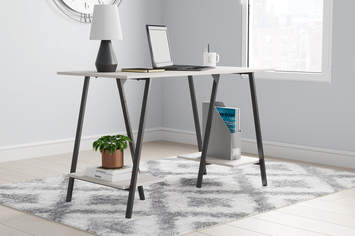Best Deals Furniture - Ashley Furniture - Bayflynn Home Office Desk - Home Office Desk / White/Black - H288-27
